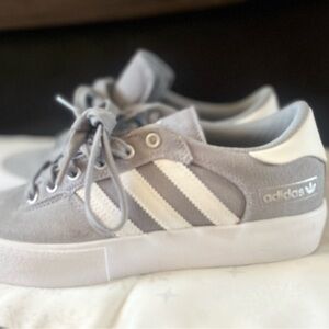 Adidas Kids Gray and Cream Sneakers